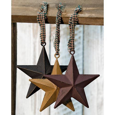 Primitive Star Ornament 4 3 Asstd - The Fox Decor